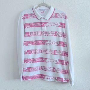 LYNX Golf Collection  Women’s Pink Long Sleeve Pique Polo Stretch Shirt‎ XXL